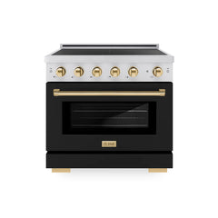 ZLINE Autograph Edition 36 in. 5.2 cu. ft. Paramount Induction Range with 5 Element Cooktop and Electric Convection Oven - SINR - The Home Selection
