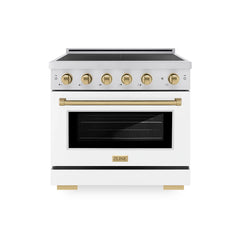 ZLINE Autograph Edition 36 in. 5.2 cu. ft. Paramount Induction Range with 5 Element Cooktop and Electric Convection Oven - SINR - The Home Selection