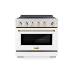 ZLINE Autograph Edition 36 in. 5.2 cu. ft. Paramount Induction Range with 5 Element Cooktop and Electric Convection Oven - SINR - The Home Selection