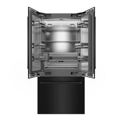 ZLINE Autograph Edition 36 Inch 19.6 cu. ft. French Door Built-In Bottom Freezer Refrigerator with Water Dispenser and Ice Maker in Black Stainless Steel - SRBIV - The Home Selection