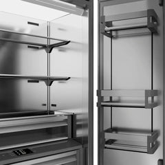 ZLINE Autograph Edition 36 Inch 19.6 cu. ft. French Door Built-In Bottom Freezer Refrigerator with Water Dispenser and Ice Maker in Black Stainless Steel - SRBIV - The Home Selection