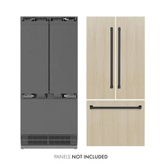 ZLINE Autograph Edition 36 Inch 19.6 cu. ft. Panel Ready French Door Built-In Bottom Freezer Refrigerator with Water Dispenser and Ice Maker with Stainless Steel Interior - SRBIVZ - The Home Selection