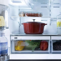 ZLINE Autograph Edition 36 Inch 21.6 cu. ft. Counter-Depth French Door Refrigerator with Water and Ice Dispenser in Fingerprint-Resistant Stainless Steel witth Traditional Handles - RFMZ-W-36 - The Home Selection