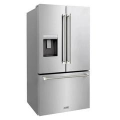 ZLINE Autograph Edition 36-Inch 28.9 cu. ft. Standard-Depth French Door Refrigerator with Dual Ice Maker and External Water Dispenser in Fingerprint-Resistant Stainless Steel - RSMZ-W-36-K - The Home Selection