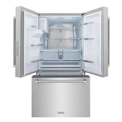 ZLINE Autograph Edition 36-Inch 28.9 cu. ft. Standard-Depth French Door Refrigerator with Dual Ice Maker and External Water Dispenser in Fingerprint-Resistant Stainless Steel - RSMZ-W-36-K - The Home Selection