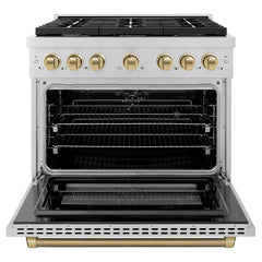 ZLINE Autograph Edition 36-Inch 5.2 cu. ft. Paramount Dual Fuel Range with 6 Italian Burners, Convection Oven - SDRZ-36-KC - The Home Selection