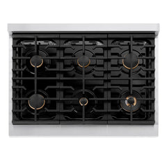 ZLINE Autograph Edition 36-Inch 5.2 cu. ft. Paramount Dual Fuel Range with 6 Italian Burners, Convection Oven - SDRZ-36-KC - The Home Selection