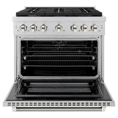 ZLINE Autograph Edition 36-Inch 5.2 cu. ft. Paramount Dual Fuel Range with 6 Italian Burners, Convection Oven - SDRZ-36-KC - The Home Selection