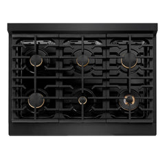 ZLINE Autograph Edition 36-Inch 5.2 cu. ft. Paramount Dual Fuel Range with 6 Italian Burners, Electric Convection Oven - SDRBZ-36-KC - The Home Selection