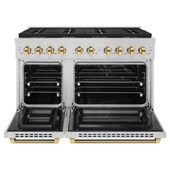 ZLINE Autograph Edition 48 in. 6.7 cu. ft. Paramount Dual Fuel Range with 8 Burner DuoPro™ Cooktop and Dual Ovens in Stainless Steel - PSDRZ-48-K - The Home Selection