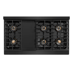 ZLINE Autograph Edition 48 in. 6.7 cu. ft. Paramount Gas Range with 8 Burner DuoPro™ Cooktop and Dual Ovens in Black Stainless Steel - PSGRBZ-48-K - The Home Selection