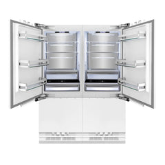 ZLINE Autograph Edition 60 in. 32.2 cu. ft. Panel Ready French Door Built-In Bottom Freezer Refrigerator with Water Dispenser and Ice Maker - RBIV - The Home Selection