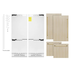 ZLINE Autograph Edition 60 in. 32.2 cu. ft. Panel Ready French Door Built-In Bottom Freezer Refrigerator with Water Dispenser and Ice Maker - RBIV - The Home Selection