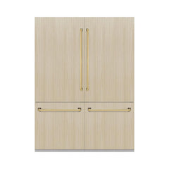 ZLINE Autograph Edition 60 in. 32.2 cu. ft. Panel Ready French Door Built-In Bottom Freezer Refrigerator with Water Dispenser and Ice Maker - RBIV - The Home Selection