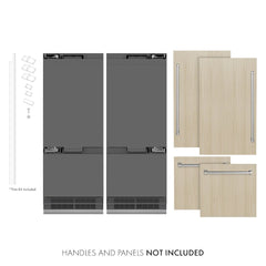 ZLINE Autograph Edition 60 in. 32.2 cu. ft. Panel Ready French Door Built-In Bottom Freezer Refrigerator with Water Dispensers and Ice Makers with Graphite Gray Interior - GRBIV-60 - The Home Selection