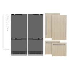 ZLINE Autograph Edition 60 in. 32.2 cu. ft. Panel Ready French Door Built-In Bottom Freezer Refrigerator with Water Dispensers and Ice Makers with Graphite Gray Interior - GRBIV-60 - The Home Selection