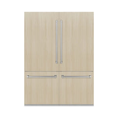 ZLINE Autograph Edition 60 in. 32.2 cu. ft. Panel Ready French Door Built-In Bottom Freezer Refrigerator with Water Dispensers and Ice Makers with Graphite Gray Interior - GRBIV-60 - The Home Selection