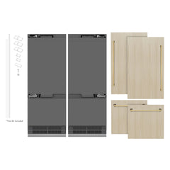 ZLINE Autograph Edition 60 Inch 32.2 cu. ft. Panel Ready French Door Built-In Bottom Freezer Refrigerator with Water Dispenser and Ice Maker with Graphite Gray Interior - GRBIVZ-60 - The Home Selection