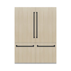 ZLINE Autograph Edition 60 Inch 32.2 cu. ft. Panel Ready French Door Built-In Bottom Freezer Refrigerator with Water Dispenser and Ice Maker with Graphite Gray Interior - GRBIVZ-60 - The Home Selection