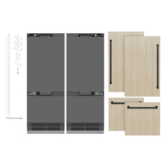 ZLINE Autograph Edition 60 Inch 32.2 cu. ft. Panel Ready French Door Built-In Bottom Freezer Refrigerator with Water Dispenser and Ice Maker with Graphite Gray Interior - GRBIVZ-60 - The Home Selection