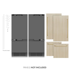 ZLINE Autograph Edition 60 Inch 32.2 cu. ft. Panel Ready French Door Built-In Bottom Freezer Refrigerator with Water Dispenser and Ice Maker with Graphite Gray Interior - GRBIVZ-60 - The Home Selection