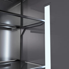 ZLINE Autograph Edition 72 in. 39.6 cu. ft. French Door Built-In Bottom Freezer Refrigerator with Water Dispensers and Ice Makers in DuraSnow® Stainless Steel with graphite Gray Interior - GRBITZ-SN-72 - The Home Selection