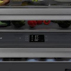 ZLINE Autograph Edition 72 in. 39.6 cu. ft. French Door Built-In Bottom Freezer Refrigs erator with Water Dispensers and Ice Makers in Black Stainles Steel with Graphite Gray Interior - GRBITZ-BS-72 - The Home Selection