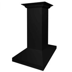 ZLINE Convertible Vent Wooden Island Mount Range Hood in Black - KBiCC - The Home Selection