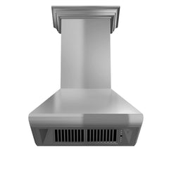 ZLINE Professional Convertible Vent Wall Mount Range Hood in Stainless Steel with Crown Molding - 587CRN - The Home Selection