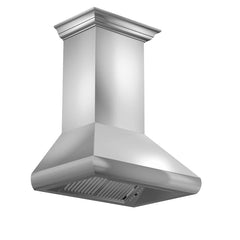 ZLINE Professional Convertible Vent Wall Mount Range Hood in Stainless Steel with Crown Molding - 587CRN - The Home Selection