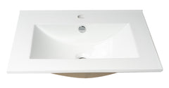 Alfi White 25  Rectangular Drop In Ceramic Sink with Faucet Hole - ABC803