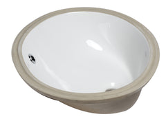 EAGO White Ceramic 18 x15  Undermount Oval Bathroom Sink - BC224