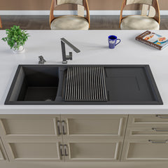 Alfi 46  Double Bowl Granite Composite Kitchen Sink with Drainboard - AB4620DI