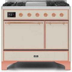 ILVE 40" Majestic II Series Natural/ Propane Gas Burner and Electric Oven Range with 6 Sealed Burners - UMD10FDQNS3