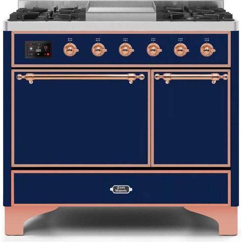 ILVE 40" Majestic II Series Natural/ Propane Gas Burner and Electric Oven Range with 6 Sealed Burners (UMD10FDQNS3) - Ate and Drank