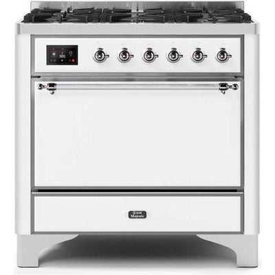 ILVE 36" Majestic II Series Dual Fuel Range with 6 Sealed Burners - UM096DQNS3