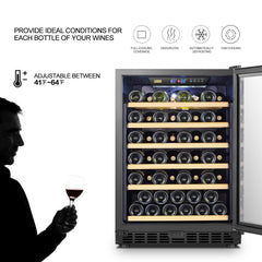 LANBO 52 BOTTLE SINGLE ZONE WINE COOLER - LW52S