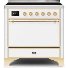 ILVE 36" Majestic II Series Induction Range with 5 Elements 3.5 cu. ft. Oven Capacity TFT Oven Control Display Solid Door (UMI09QNS3) - Ate and Drank