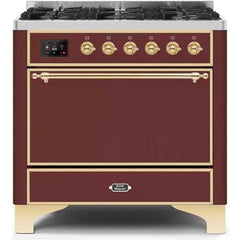 ILVE 36" Majestic II Series Dual Fuel Range with 6 Sealed Burners - UM096DQNS3