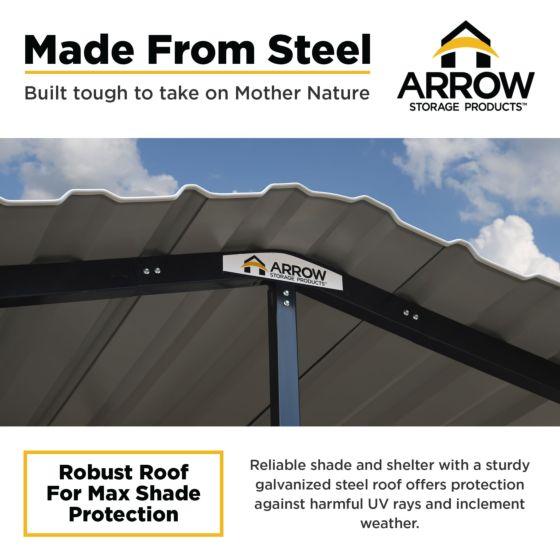 Arrow Carport, 10 ft. x 15 ft. x 7 ft. Eggshell - CPH101507