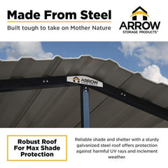 Arrow Carport, 10 ft. x 15 ft. x 7 ft. Eggshell - CPH101507