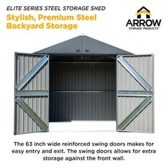 Arrow Elite Steel Storage Shed, 8x6, - EG86