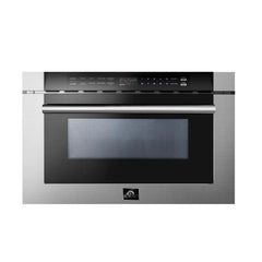 Forno 5-Piece Appliance Package - 48" Gas Range, 56" Pro-Style Refrigerator, Wall Mount Hood with Backsplash, Microwave Drawer, & 3-Rack Dishwasher in Stainless Steel