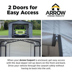 Arrow Enclosure Kit for Arrow Carport, 20 ft. x 20 ft. Gray - 10183