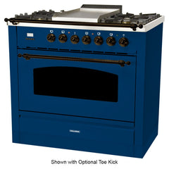 Hallman 36 in. Single Oven Duel Fuel Italian Range, LP Gas, Bronze Trim HDFR36BZLP