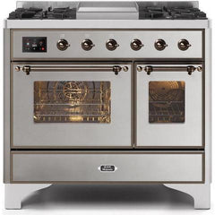 ILVE 40" Majestic II Series Natural Gas/ Propane Gas Burner and Electric Oven with 6 Sealed Burners (UMD10FDNS3) - Ate and Drank
