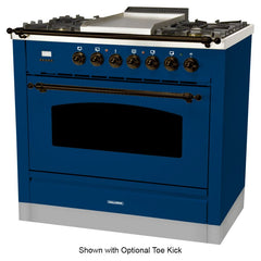 Hallman 36 in. Single Oven Duel Fuel Italian Range, LP Gas, Bronze Trim HDFR36BZLP