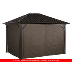 Sojag Curtains for Genova Gazebo, 10 ft. x 10 ft. Brown, Gazebo Not Included - 135-9160574