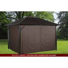 Sojag Curtains for Genova Gazebo, 10 ft. x 10 ft. Brown, Gazebo Not Included - 135-9160574