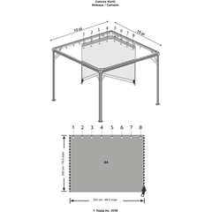 Sojag Curtains for Genova Gazebo, 10 ft. x 10 ft. Brown, Gazebo Not Included - 135-9160574